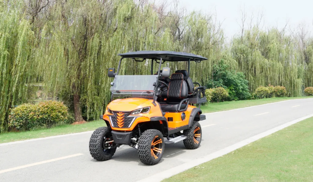 The Alpha Golf cart front view